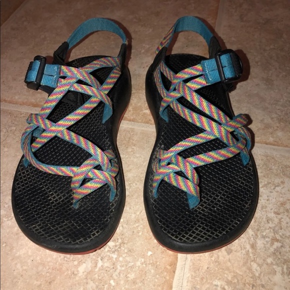 Chaco ZX / 2 rainbow blue black 7 toe s - Picture 2 of 4